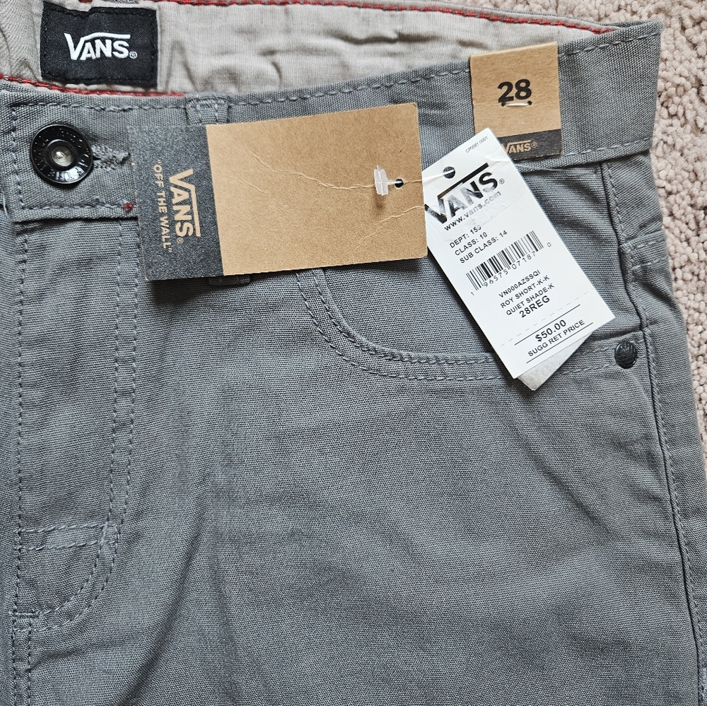 Vans Roy 5 Pocket Shorts Sz 28 Reg Quiet Shade Grey VN000AZSSQI Men’s NWT - Picture 7 of 7